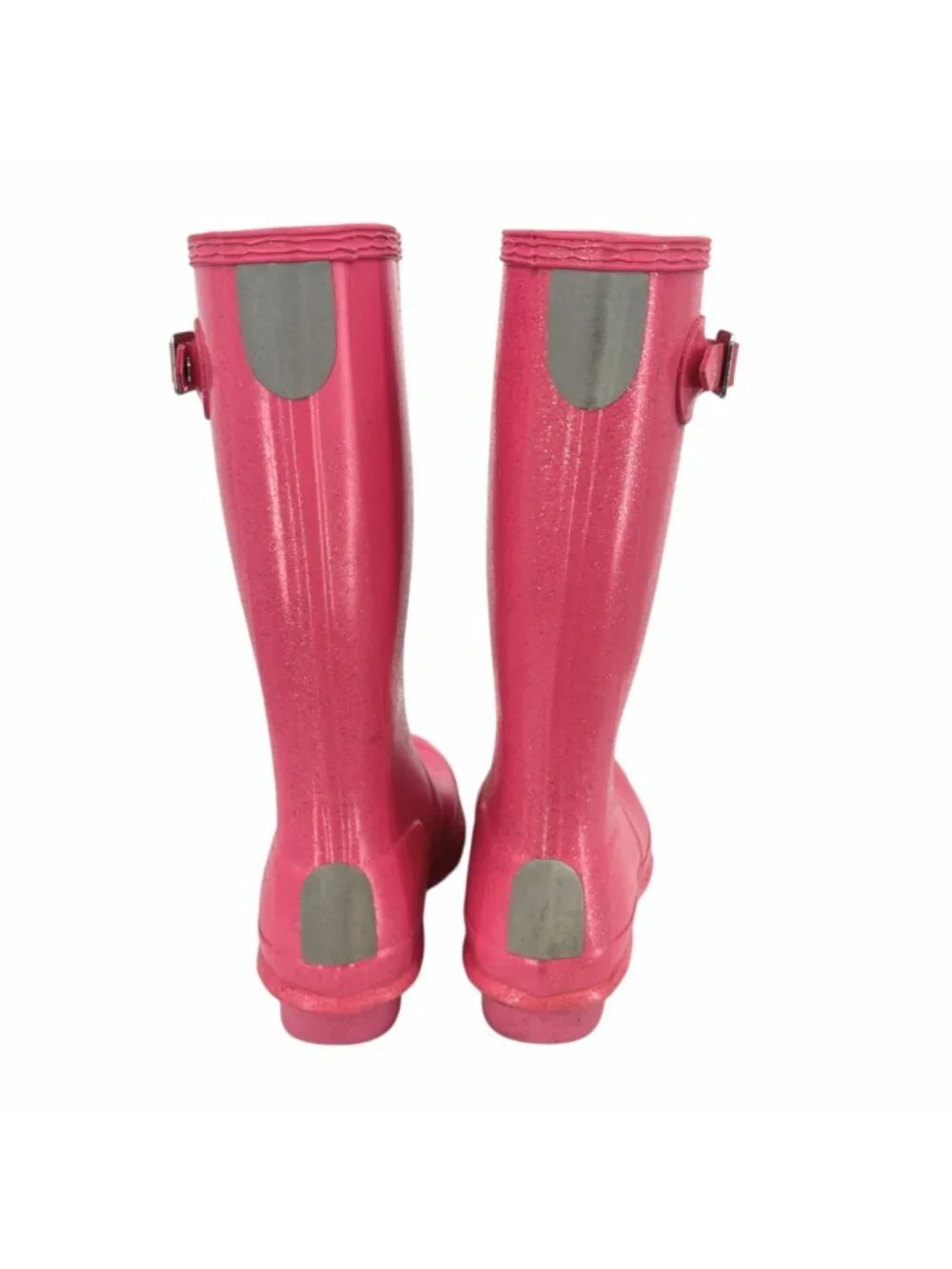 Hunter Girls Pink Glitter Rain Boots Size 4 US Durable Waterproof Mid-Calf